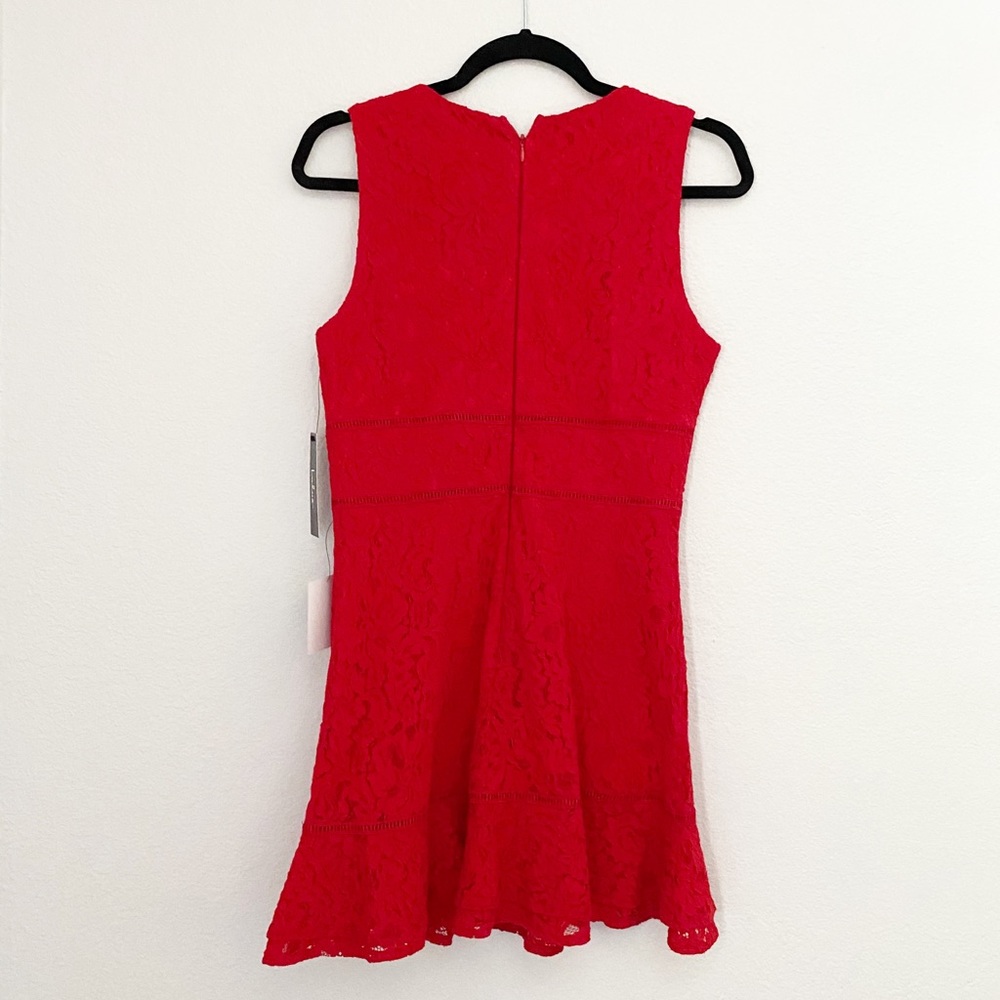 SOLD Lulus Fluttering Hearts Red Lace V-Neck Dress - Picture 9 of 9